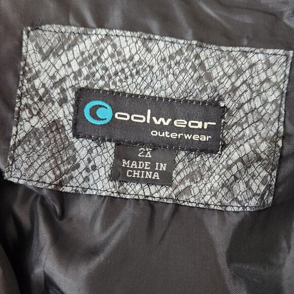 Coolwear Metallic Snakeskin Print Button Front Trench Coat with Fabric Belt 2X - Picture 2 of 8